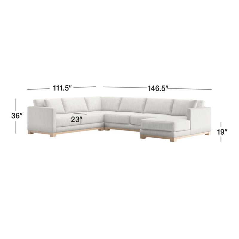 View Gather Wood Base 4-Piece U-Shaped Sectional Sofa - image 3 of 13