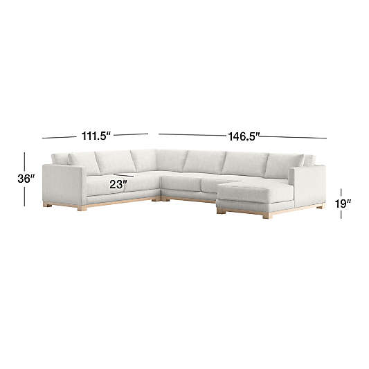 Gather Wood Base 4-Piece U-Shaped Sectional Sofa