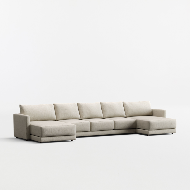 Gather 3-Piece U-Shaped Sectional Sofa with Double Extra Wide Chaise Lounge - image 7 of 8