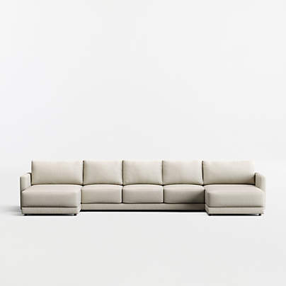 Gather 3-Piece U-Shaped Sectional Sofa with Double Extra Wide Chaise Lounge