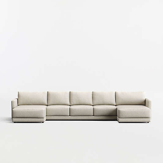 Gather 3-Piece U-Shaped Sectional Sofa with Double Extra Wide Chaise Lounge