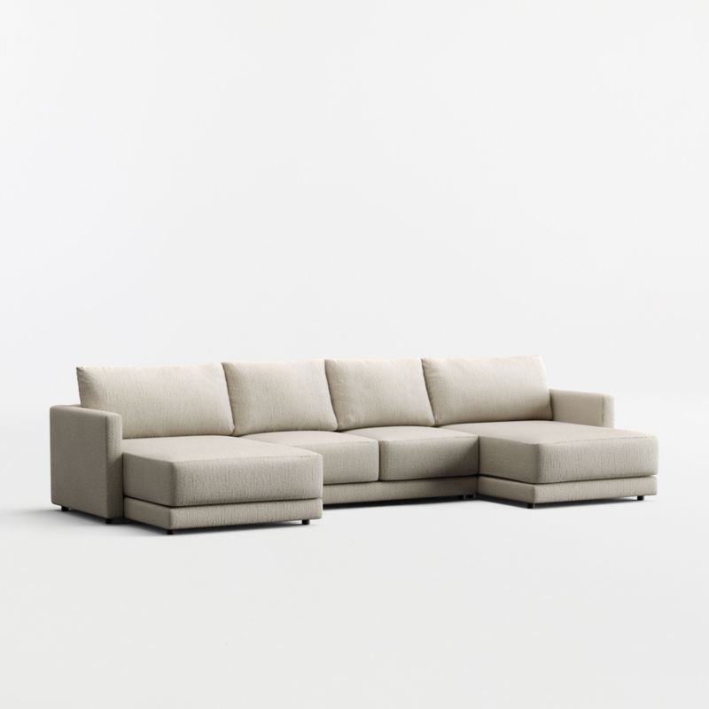 Gather 3-Piece U-Shaped Sectional Sofa with Double Extra Wide Chaise Lounge - image 5 of 7