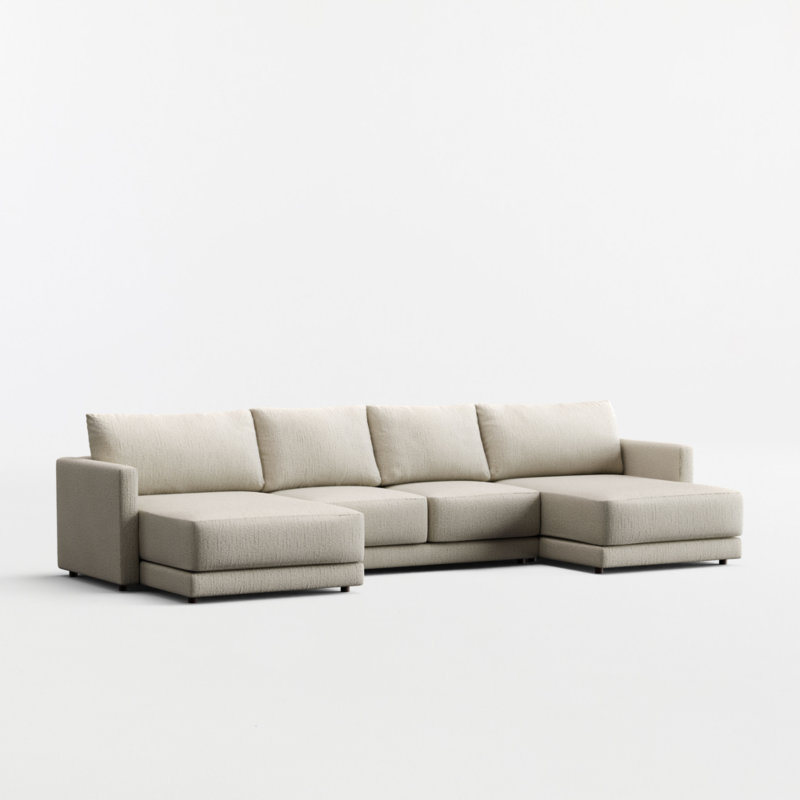 Gather 3-Piece U-Shaped Sectional Sofa with Double Extra Wide Chaise Lounge - image 7 of 8