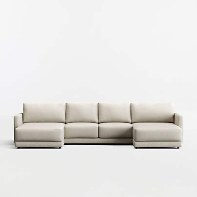 Gather 3-Piece U-Shaped Sectional Sofa with Double Extra Wide Chaise Lounge