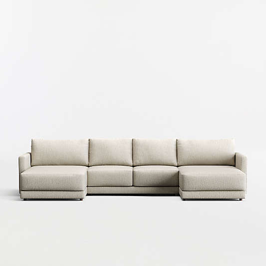 Gather 3-Piece U-Shaped Sectional Sofa with Double Extra Wide Chaise Lounge