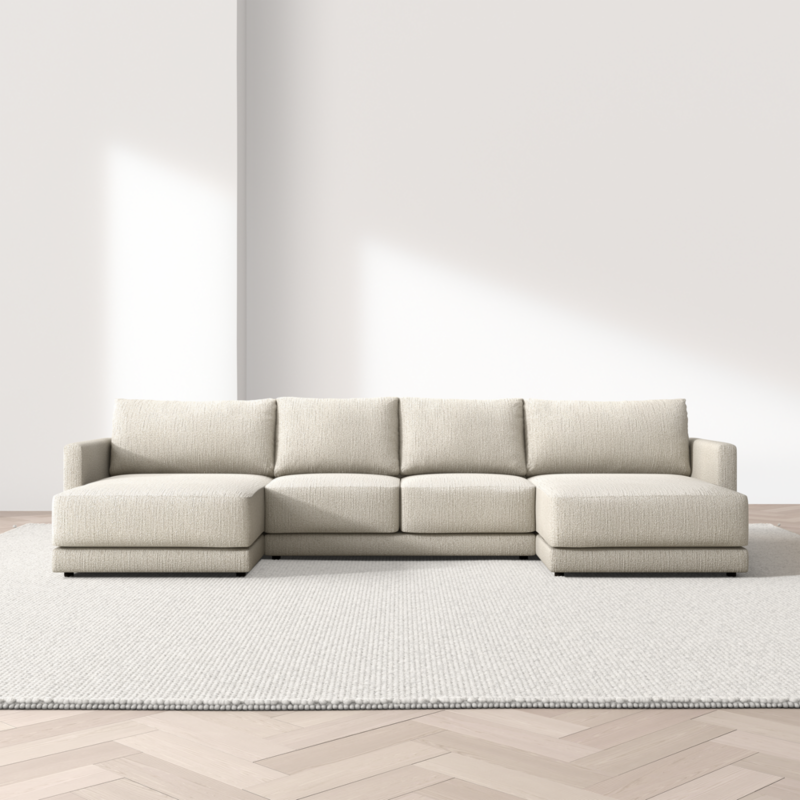 Gather 3-Piece U-Shaped Sectional Sofa with Double Extra Wide Chaise Lounge - image 0 of 8
