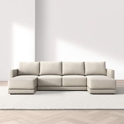 Gather 3-Piece U-Shaped Sectional Sofa with Double Chaise Lounge