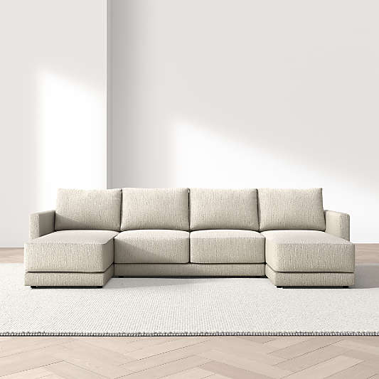 Gather 3-Piece U-Shaped Sectional Sofa with Double Chaise Lounge