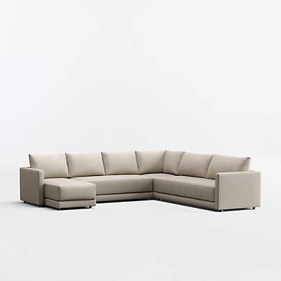 Gather 4-Piece L-Shaped Bench Sectional Sofa with Chaise Lounge