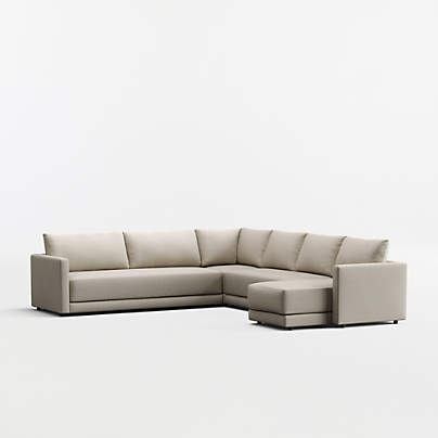 Gather 4-Piece L-Shaped Bench Sectional Sofa with Chaise Lounge