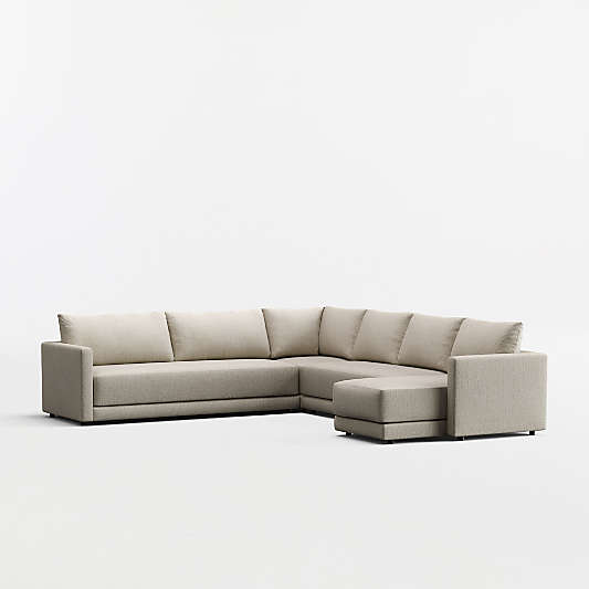 Gather 4-Piece L-Shaped Bench Sectional Sofa with Chaise Lounge