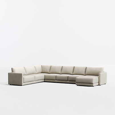 Gather 4-Piece L-Shaped Sectional Sofa with Extra Wide Chaise Lounge