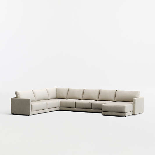 Gather 4-Piece L-Shaped Sectional Sofa with Extra Wide Chaise Lounge