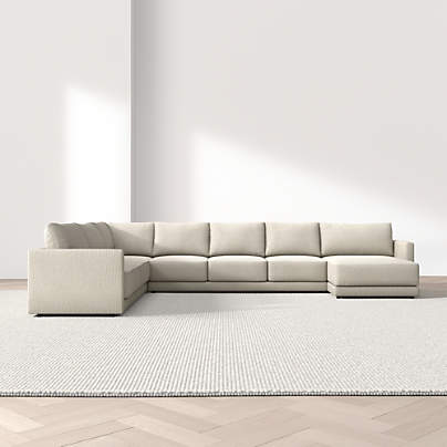 Gather 4-Piece L-Shaped Sectional Sofa with Extra Wide Chaise Lounge
