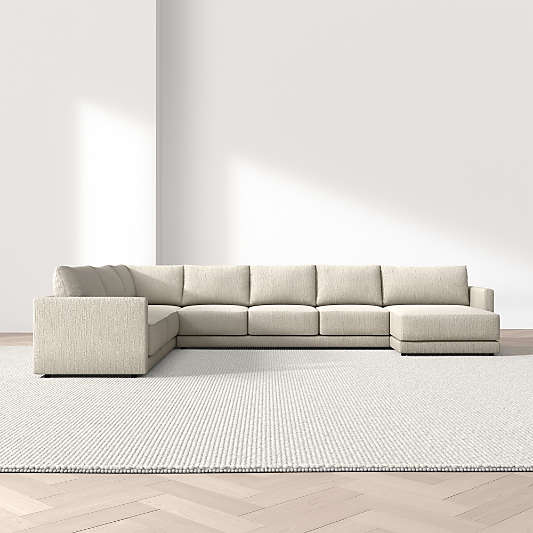 Gather 4-Piece L-Shaped Sectional Sofa with Extra Wide Chaise Lounge