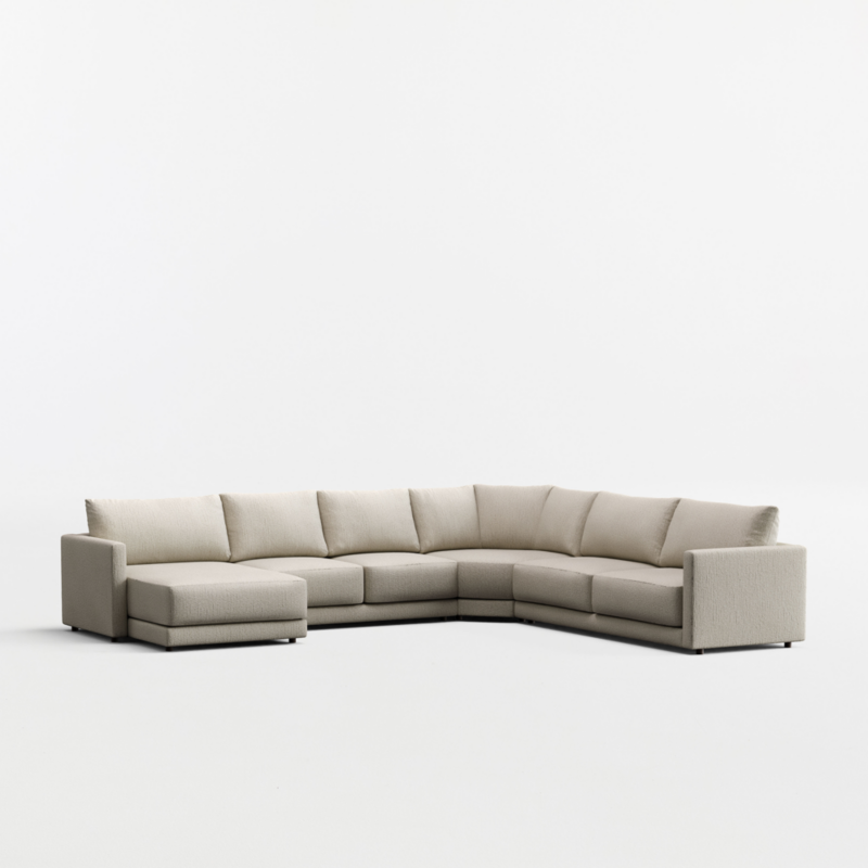 Gather 4-Piece L-Shaped Wedge Sectional Sofa with Extra Wide Chaise Lounge - image 7 of 8
