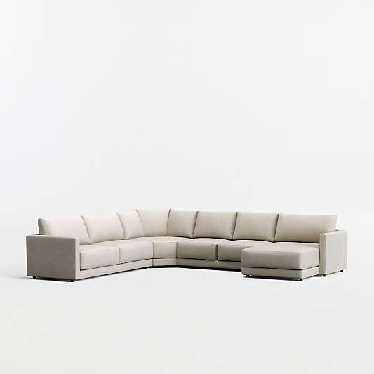 Gather 4-Piece L-Shaped Wedge Sectional Sofa with Extra Wide Chaise Lounge