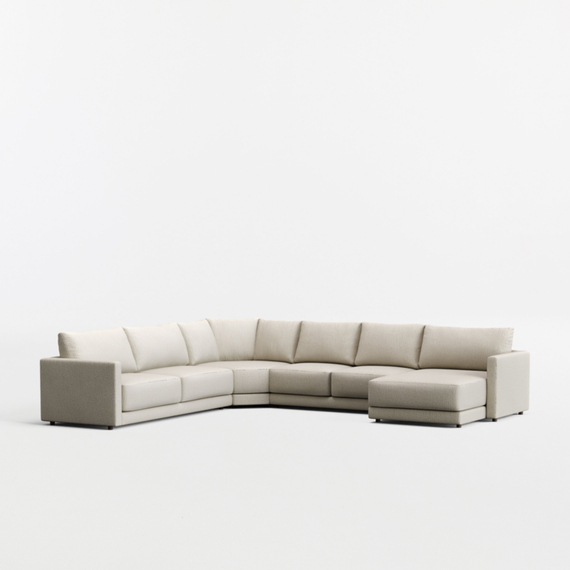 Gather 4-Piece L-Shaped Wedge Sectional Sofa with Extra Wide Chaise Lounge - image 8 of 10