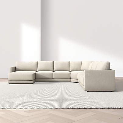 Gather 4-Piece L-Shaped Wedge Sectional Sofa with Extra Wide Chaise Lounge