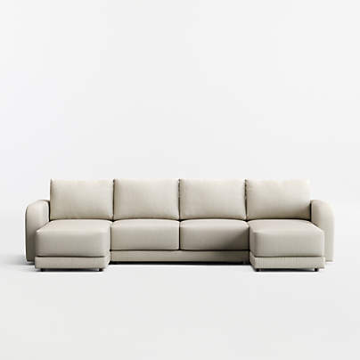 Gather 3-Piece U-Shaped Curved Arm Sectional Sofa with Double Chaise Lounge