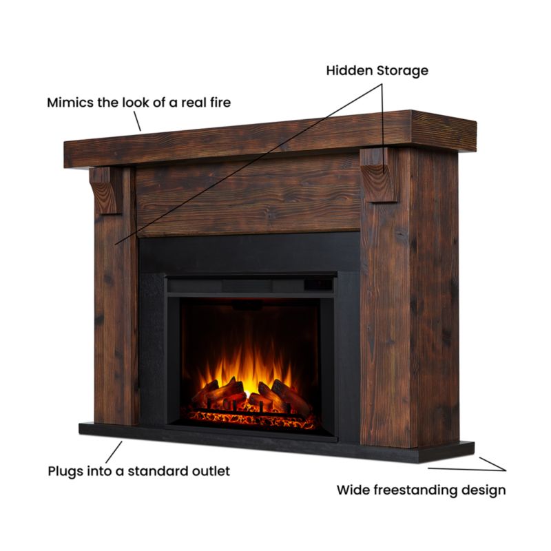 Canyon Dark Cherry Wood Electric Fireplace - image 6 of 12