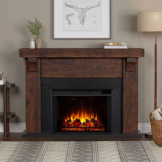Canyon Dark Cherry Wood Electric Fireplace