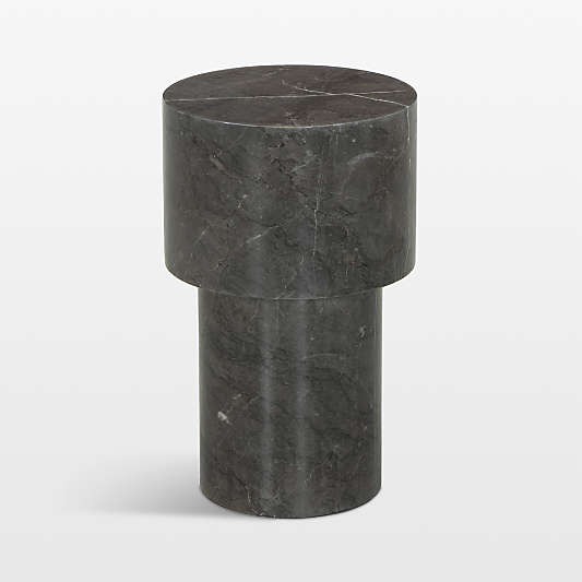 Sayer 10" Warm Grey Marble End Table