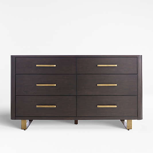 Gwen 6-Drawer Wood and Metal Dresser