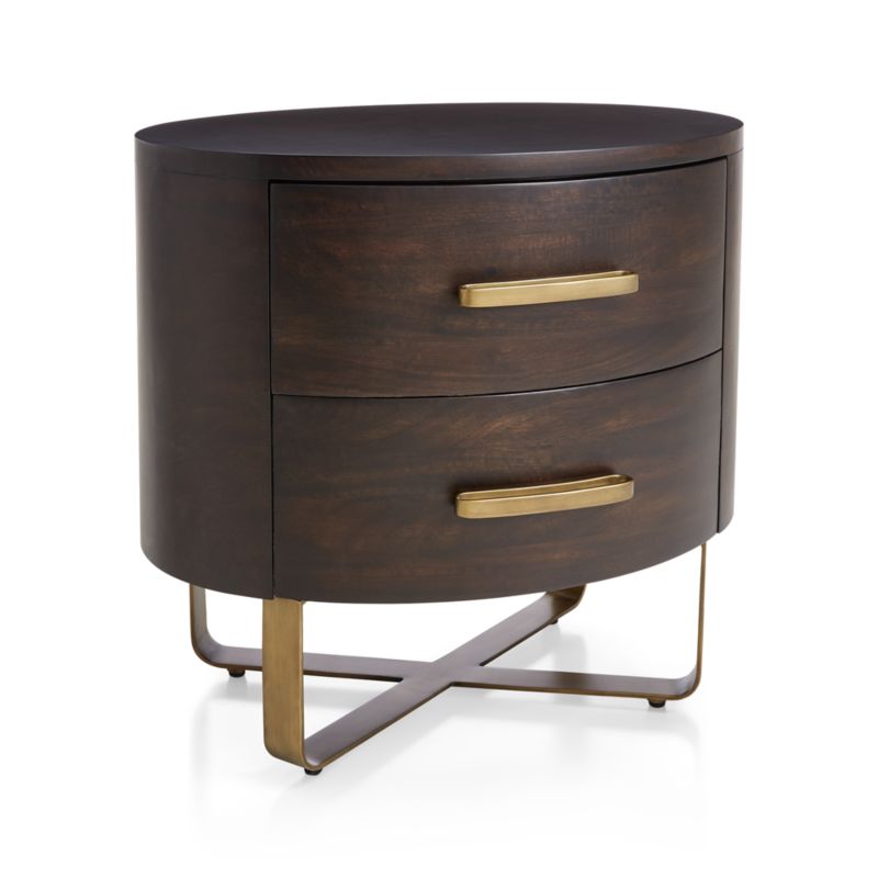 Gwen Wood and Metal Nightstand + Reviews Crate & Barrel