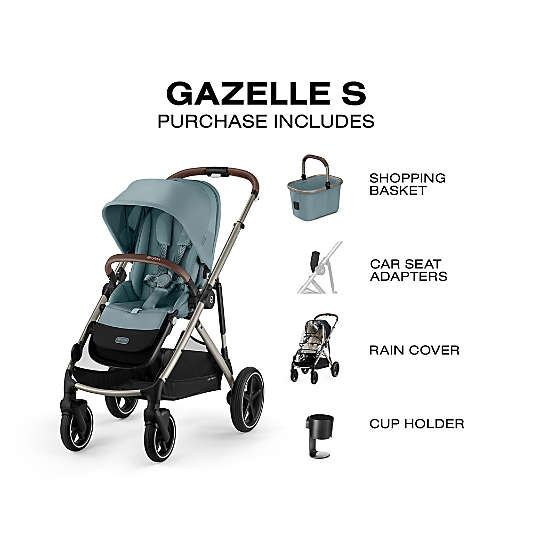Cybex Gazelle S Stormy Blue Modular Baby Stroller with Taupe Frame
