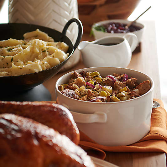 Marin White Stoneware 2-Qt. Covered Casserole Dish