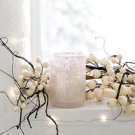 Faux White Ilex Berry Christmas Garland 6'