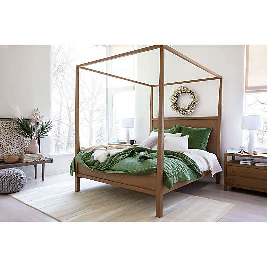 Keane Driftwood Wood Canopy Bed