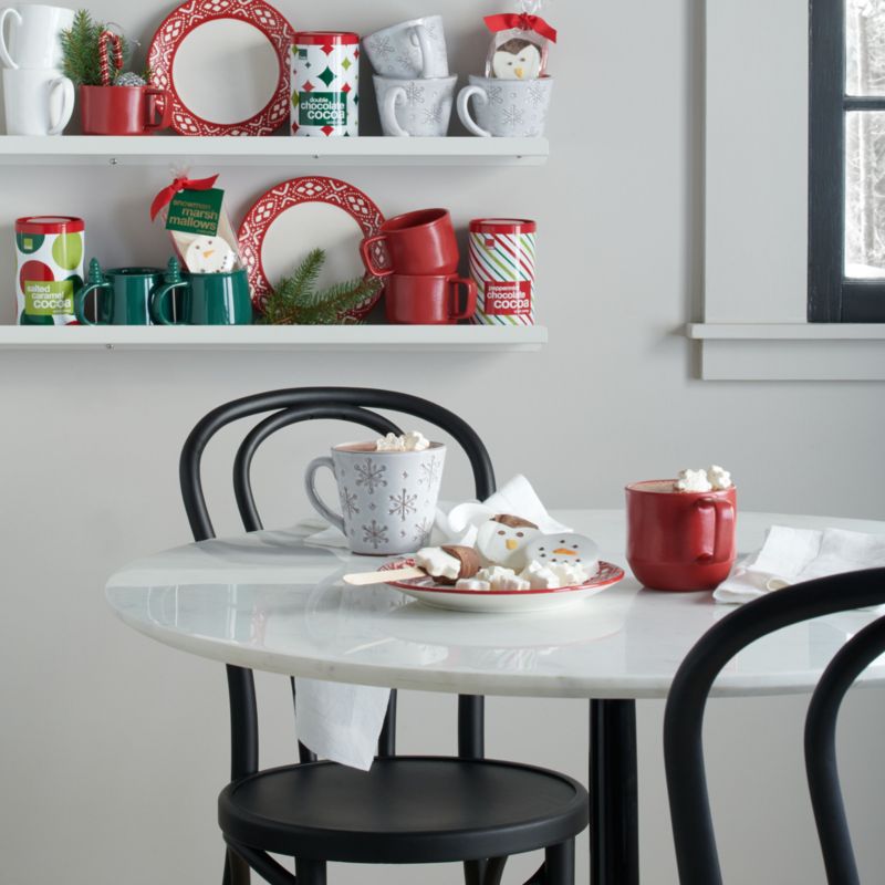 Nero 36" White Marble Dining Table with Matte Black Base