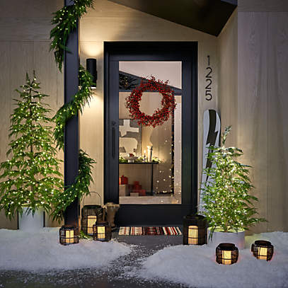 Faux hemlock pine pre lit led christmas garland 74