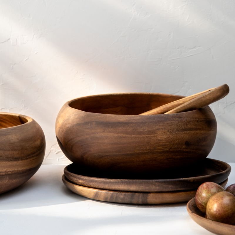 Tondo 10.5" Acacia Wood Salad Serving Bowl - image 8 of 17