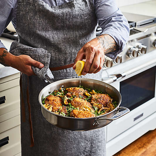 All-Clad ® d5 Brushed Stainless Steel 3-Quart Sauté Pan with Lid