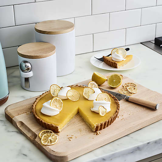 Aspen White Ceramic Canisters with Scoop