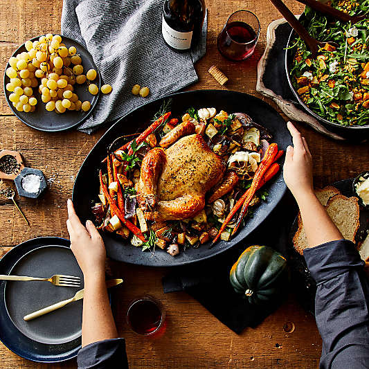 Marin Matte Black Stoneware Small Oval Platter