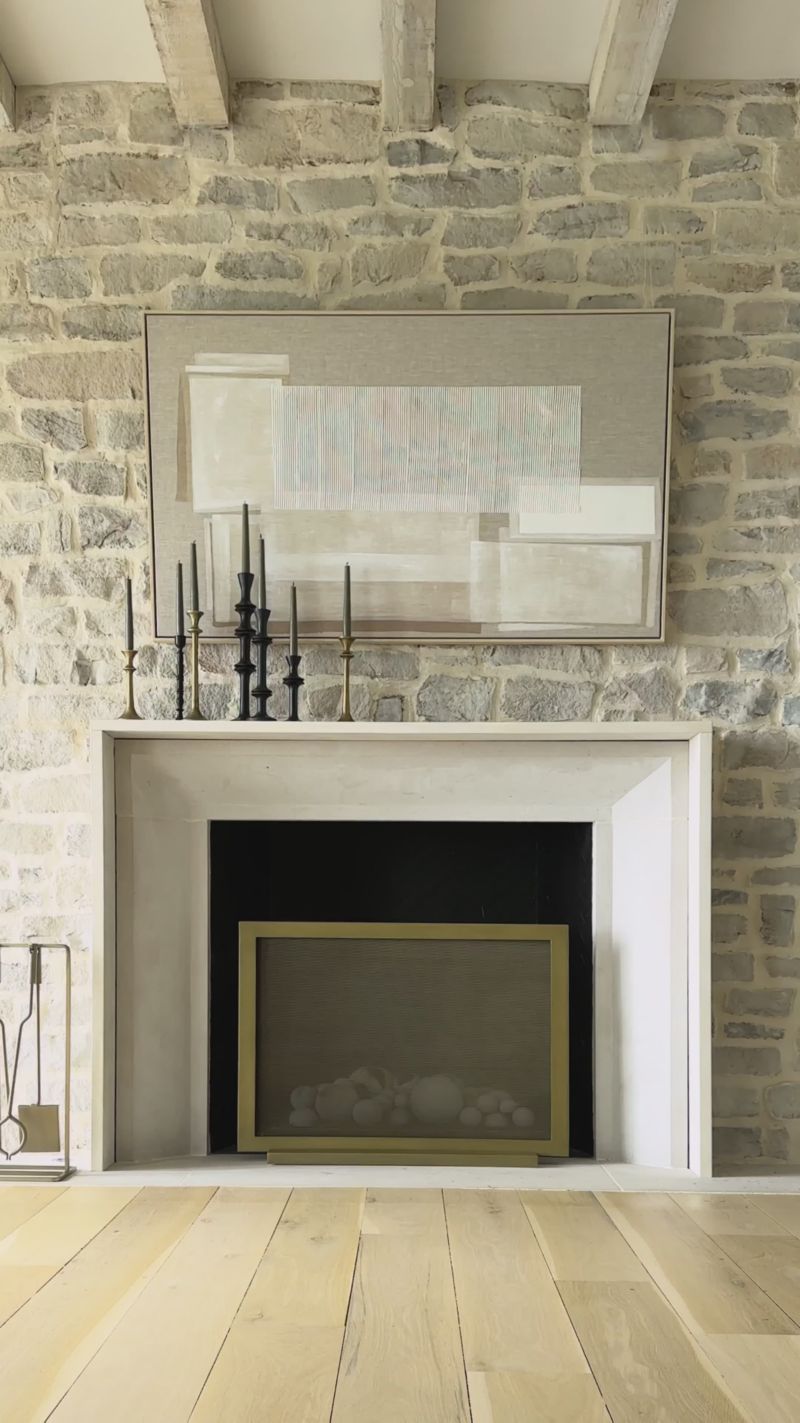 Play Brass Industrial Fireplace Screen - video 1 of 1
