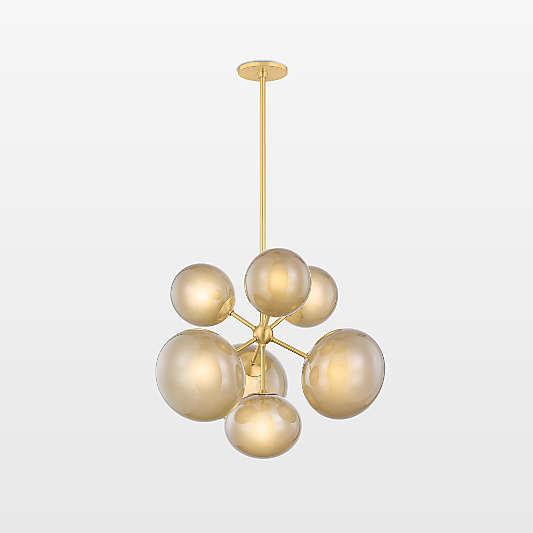 Zaley Brass and Glass Chandelier 28"