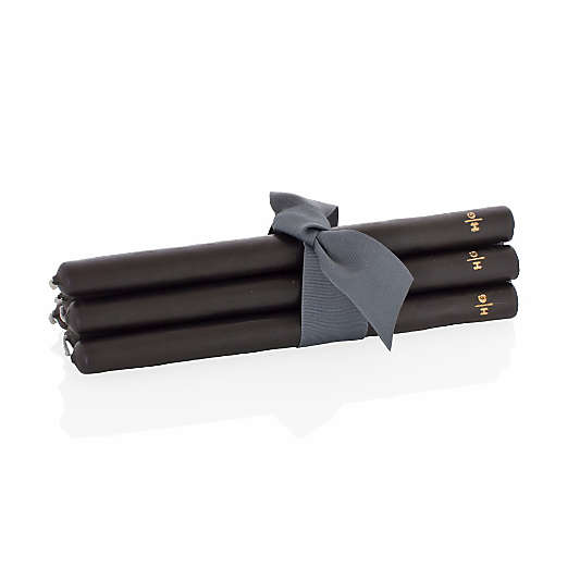 Hudson Grace Black Taper Candles, Set of 5