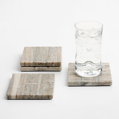 View Tuscan Kitchen Marble "H" Monogram Coasters, Set of 4 details