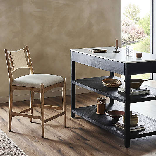 Haddon Natural Rush Counter Stool