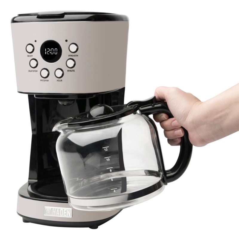 Retro Putty 12-Cup Programmable Coffee Maker with Strength Selector