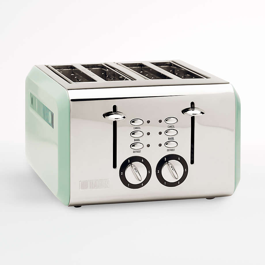 HADEN Cotswold Sage Green 4Slice Toaster + Reviews Crate & Barrel