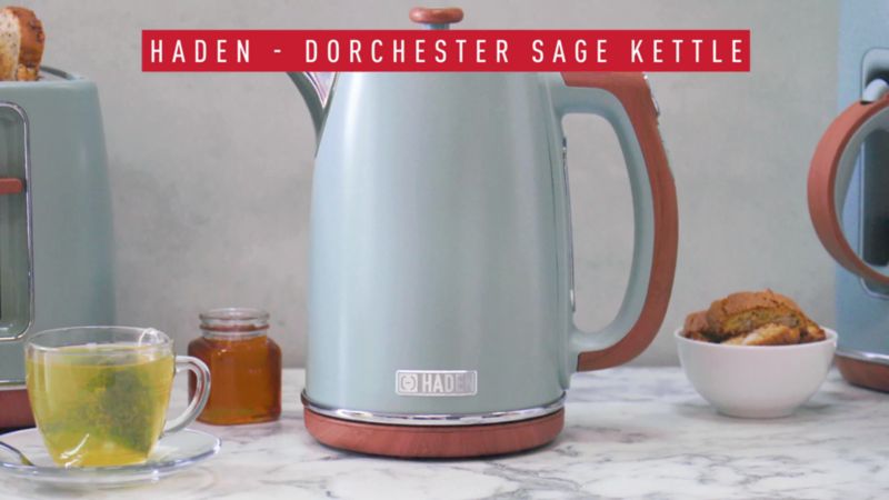 Play HADEN Dorchester Silt Green Variable Temperature Programmable Electric Tea Kettle - video 2 of 3