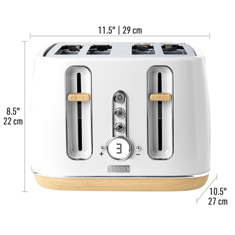 HADEN Dorchester 4- Slice Matte White Toaster - image 9 of 9