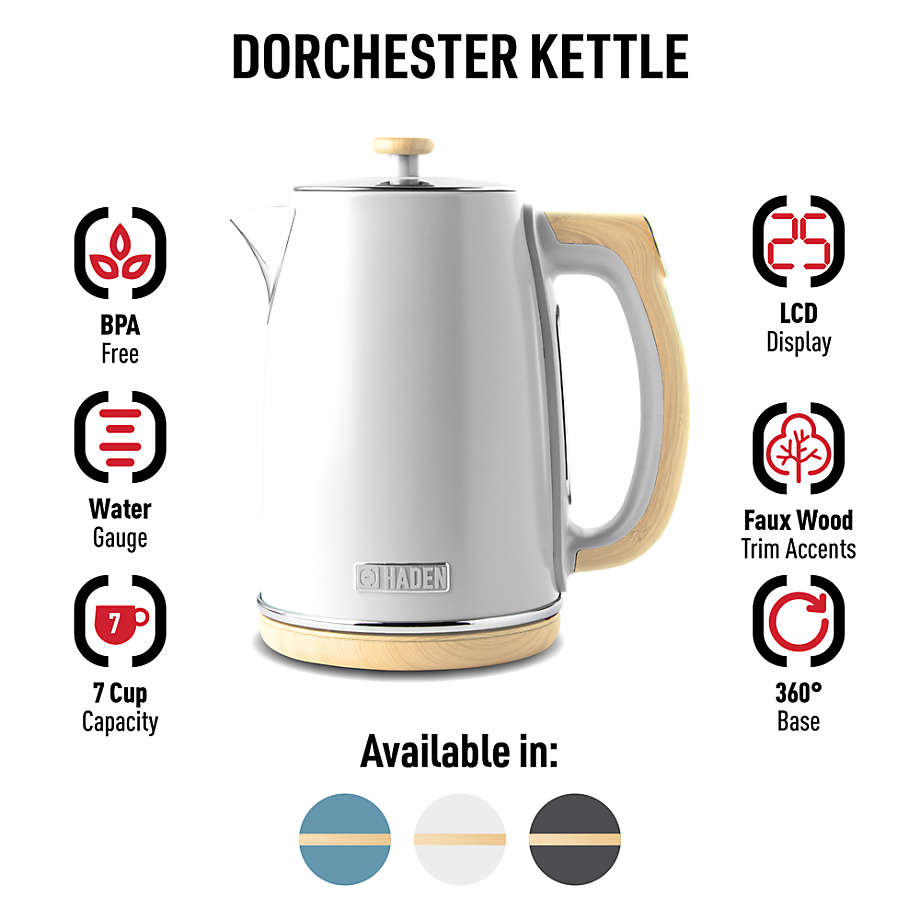 HADEN Dorchester Matte Black Electric Tea Kettle + Reviews, Crate & Barrel