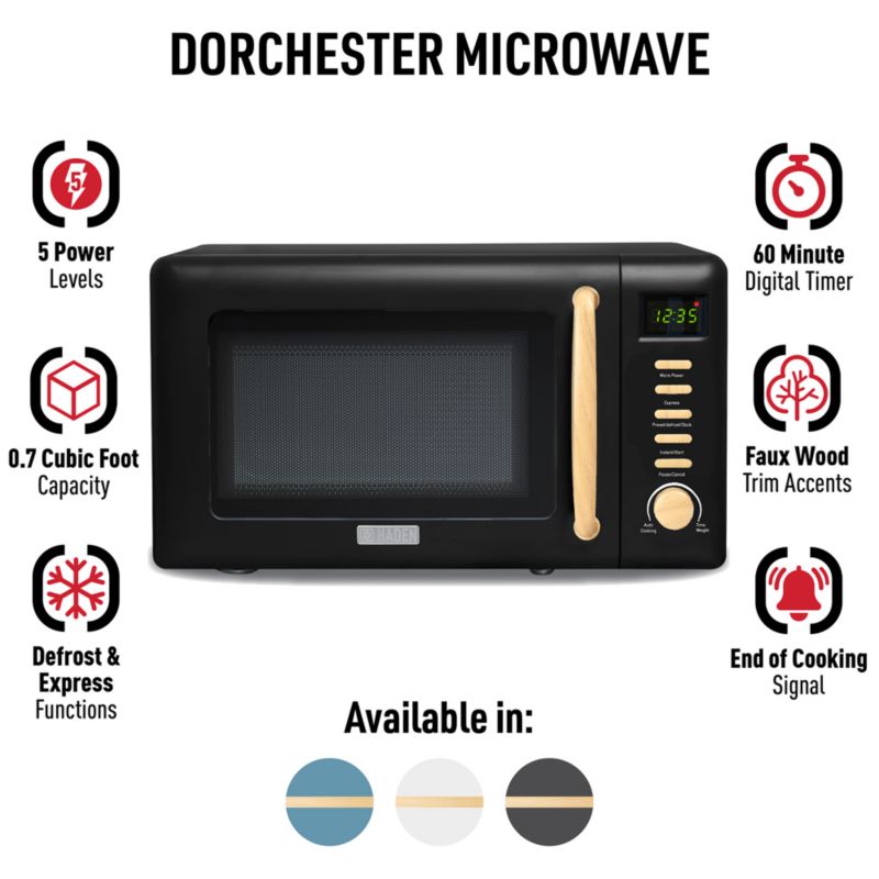 HADEN Dorchester Matte Black Compact Microwave - image 2 of 8